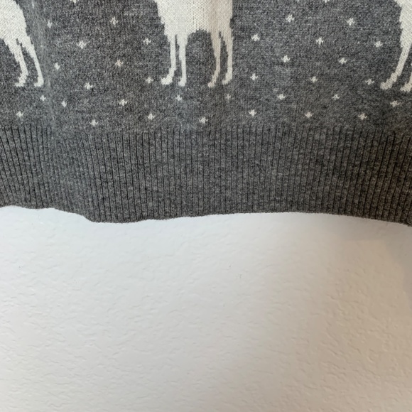 Abercrombie & Fitch  Sweater Reindeer Medium Gray Wool Alpaca Blend Holiday - Picture 7 of 12